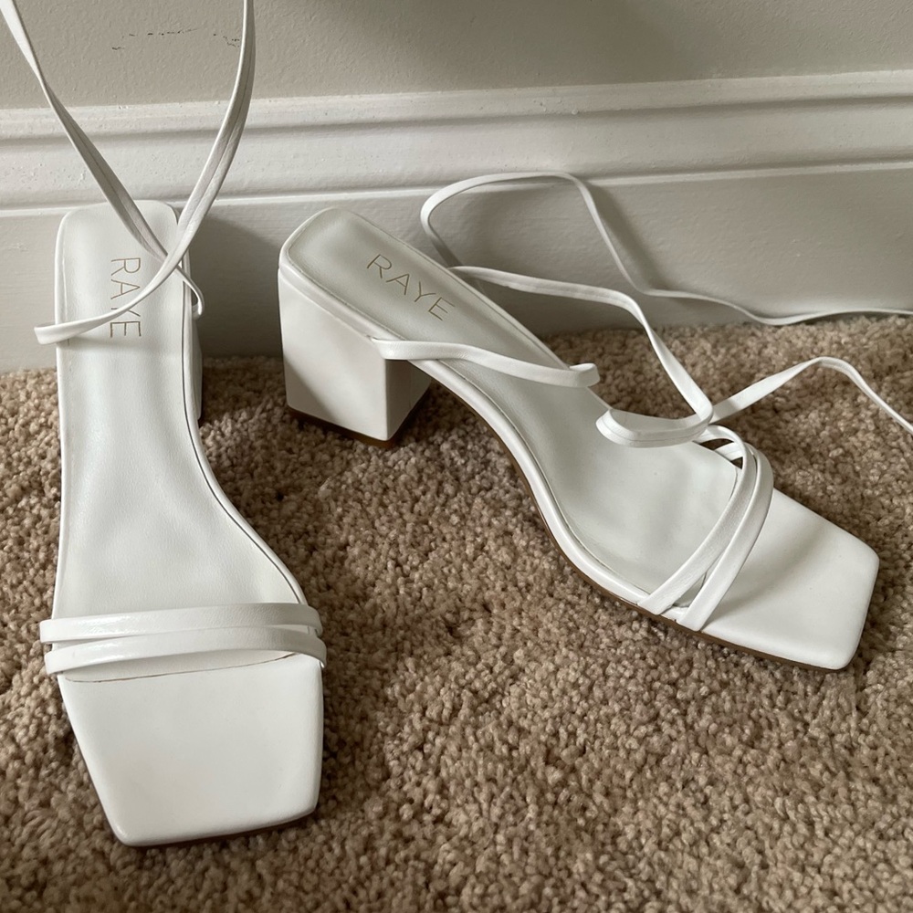 Raye Tie Up White Sandals